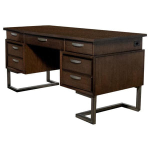 8253 Dark Walnut/Gunmetal Executive Desk $1099.95 - 1 Only!
