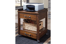 Load image into Gallery viewer, 6692 Rustic Brown 2 Drawer Printer Stand w/USB $179.95