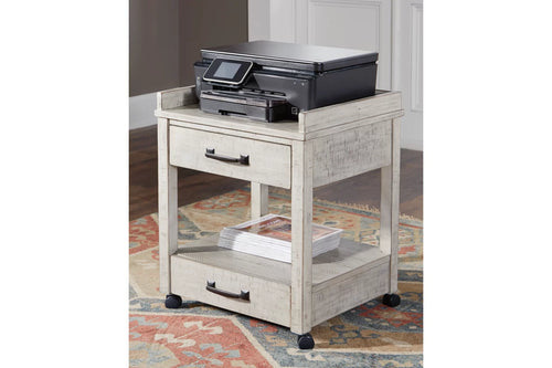 #6346 Rustic White 2 Drawer Printer Stand w/USB $179.95