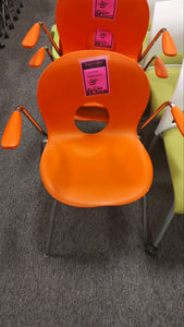 R9021 Orange Plastic Used Chair $44