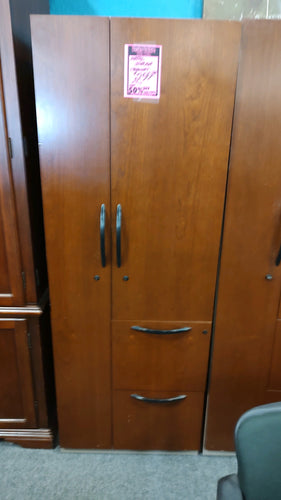 R16 Cherry/Metal 2 Door Wardrobe Used Storage Cabinet w/2 Files $149.98 - 1 Only!