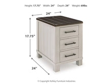 Load image into Gallery viewer, 8440 Cream/Espresso 3 Drawer Chairside Table $219.95