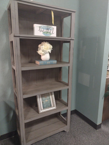7884 Weathered Gray Open Bookcase $699.95