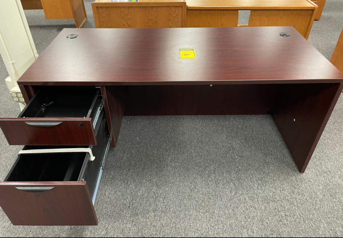 2 PC PreConfigured 66" Laminate Desk w/File 549.95 Desks Galore