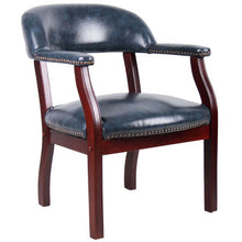 Load image into Gallery viewer, Blue Vinyl Mid Back Guest Chair- OUT OF STOCK