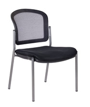 Load image into Gallery viewer, 3542 Blk Mesh Back Fabric Wide Armless Guest Chair $149.95