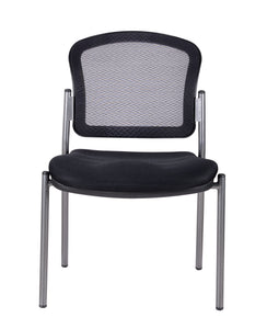 3542 Blk Mesh Back Fabric Wide Armless Guest Chair $149.95