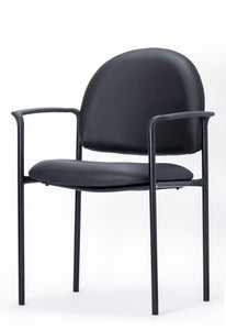 Black Vinyl Guest Chair w/Arms