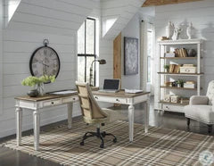 6832 Country Two Tone L Shape Lift Top Desk with Return $749.95
