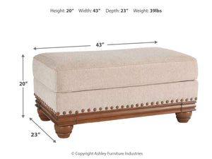 8598 Harleson Wheat Upholstered Ottoman $249.95