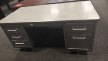 Load image into Gallery viewer, R8896 30"x 60" Metal "Tank" Used Desk w/2 Files $399.98