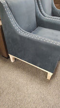 Load image into Gallery viewer, R2570 Blue Velvety/Nailhead Trim Used Chair $224.98