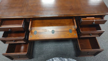 Load image into Gallery viewer, R1964 30"x 66" Mahogany Used Desk w/2 Files $499.98 - 1 Only