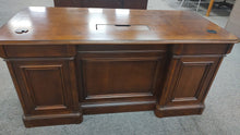 Load image into Gallery viewer, R1964 30"x 66" Mahogany Used Desk w/2 Files $499.98 - 1 Only