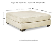 Load image into Gallery viewer, 6391 Ivory Upholstered Oversized Ottoman $399.95