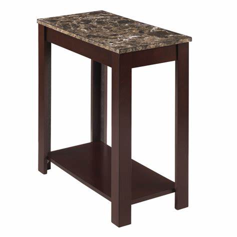 6266 Espresso/Faux Marble Chairside Table $69.95