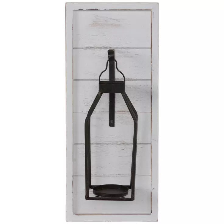 8511 White Shiplap Sconce w/Black Lantern $89.95/Pair