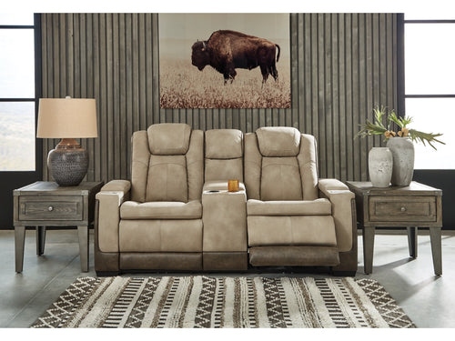 8614 Two Tone Sand Power Reclining Upholstered Loveseat w/Adjustable Headrest $1,599.95