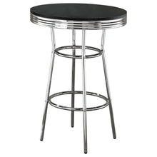 Load image into Gallery viewer, 8995 3Pc Black/Chrome Retro Style Pub Table $249.95