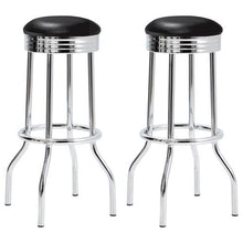 Load image into Gallery viewer, 8995 3Pc Black/Chrome Retro Style Pub Table $249.95