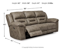 Load image into Gallery viewer, 8891 Stoneland Upholstered Double Reclining Sofa $849.95