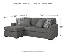 Load image into Gallery viewer, 8961 Gardiner Pewter Sofa Chaise $699.95