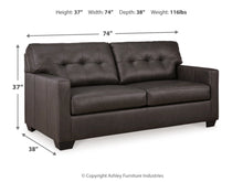 Load image into Gallery viewer, 8800 Barlin Mills Upholstered Black Sofa $499.95