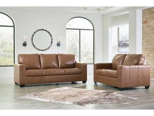 8348 2pc Bolsena Caramel Leather Sofa & Love Seat $1299.95