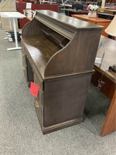Load image into Gallery viewer, R4444 20”x 55” Pewter Finish Roll Top Used Desk $274.98 - 1 Only!