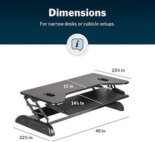 Load image into Gallery viewer, R49992 VariDesk 40&quot; Rectangle Black Used Desk Top Riser $99.98