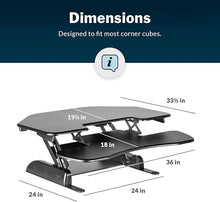 Load image into Gallery viewer, R49990 VariDesk 36&quot; Black Corner Used Desk Top Riser $119.00