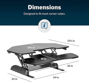 R49990 VariDesk 36" Black Corner Used Desk Top Riser $119.00