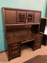 Load image into Gallery viewer, R9600 3PC 33”x 72” Espresso Executive Used Desk w/2 Files/Credenza/Hutch $799.98 - 1 Only!