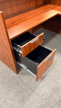 Load image into Gallery viewer, R7779 71"x 71" Cherry Lam Reception L-Shape Used Desk w/2 File $799.98 - 1 Only!