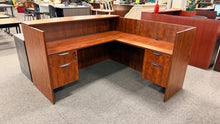 Load image into Gallery viewer, R7779 71"x 71" Cherry Lam Reception L-Shape Used Desk w/2 File $799.98 - 1 Only!