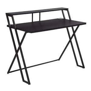 8389 44" "X" Black/Metal Computer/Gaming Desk w/Shelf $119.95