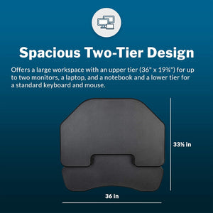R49990 VariDesk 36" Black Corner Used Desk Top Riser $119.00