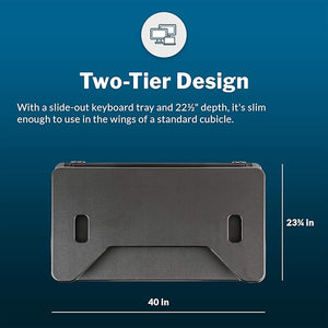 R49992 VariDesk 40" Rectangle Black Used Desk Top Riser $99.98