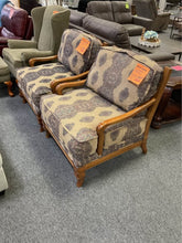 Load image into Gallery viewer, Used Oversized Lodge Style Wood Arm Accent Chair $124.98