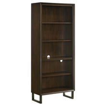Load image into Gallery viewer, 8251 76&quot; Dark Walnut/Gunmetal Bookcase $649.95