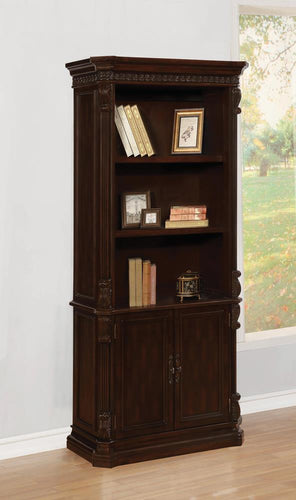 2269 Traditional Rich Brown Door Bookcase $888.00
