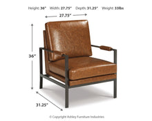 Load image into Gallery viewer, 8551 Brown Faux Leather/Metal Base Accent Chair $339.95