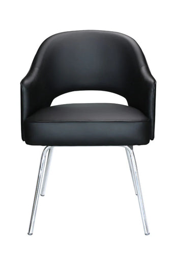 8385 Black Vinyl Guest Chair w/Chrome Legs $179.95