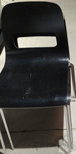 R488 Black/Chrome Wooden Black Stackable Used Chair $15.00