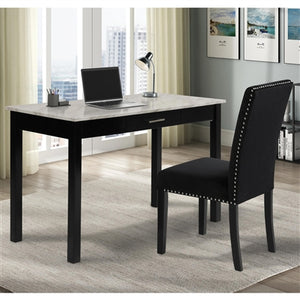 #8191 Blk/Faux Marble 1 Drawer Desk w/Chair $199.95