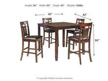 Load image into Gallery viewer, 8873 42"x 36" 5PC Mahogany Finish Counter Height Dining Table w/4 Stools $479.95