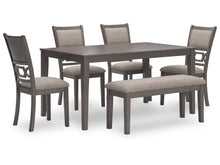 Load image into Gallery viewer, 8876 60"x 30" 6PC Gray Dining Table w/4 Chair/1 Bench $649.95