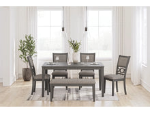 Load image into Gallery viewer, 8876 60"x 30" 6PC Gray Dining Table w/4 Chair/1 Bench $649.95