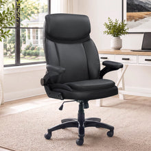 Load image into Gallery viewer, Black Big &amp; Tall Heavy Duty Flip Arm Executive Desk Chair $299.95