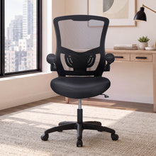 Load image into Gallery viewer, Black Mesh Flip Arm Desk Chair w/lumbar support $139.95
